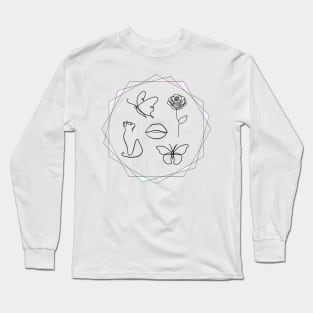 Geo Line Art Long Sleeve T-Shirt